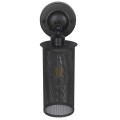 GloboStar® HOLVIA 01160 Vintage Industrial Φωτιστικό Τοίχου Απλίκα Μονόφωτο Μαύρο Μεταλλικό Πλέγμα Φ10 x Μ16 x Π12 x Υ34cm