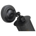 GloboStar® HOLVIA 01160 Vintage Industrial Φωτιστικό Τοίχου Απλίκα Μονόφωτο Μαύρο Μεταλλικό Πλέγμα Φ10 x Μ16 x Π12 x Υ34cm