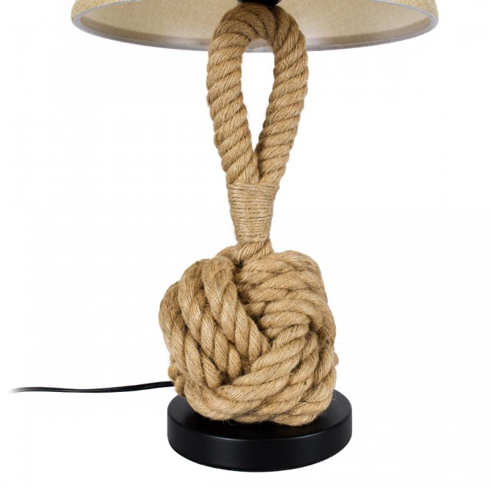 GloboStar® MONKEY FIST 01162 Vintage Επιτραπέζιο Φωτιστικό Πορτατίφ Μονόφωτο 1 x E27 με Μπεζ Σχοινί και Καπέλο Φ27 x Υ58cm GloboStar® MONKEY FIST 01162 Vintage Επιτραπέζιο Φωτιστικό Πορτατίφ Μονόφωτο 1 x E27 με Μπεζ Σχοινί και Καπέλο Φ27 x Υ58cm