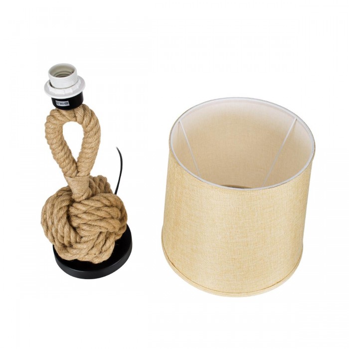 GloboStar® MONKEY FIST 01162 Vintage Επιτραπέζιο Φωτιστικό Πορτατίφ Μονόφωτο 1 x E27 με Μπεζ Σχοινί και Καπέλο Φ27 x Υ58cm GloboStar® MONKEY FIST 01162 Vintage Επιτραπέζιο Φωτιστικό Πορτατίφ Μονόφωτο 1 x E27 με Μπεζ Σχοινί και Καπέλο Φ27 x Υ58cm