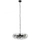 GloboStar® HELIX 01164 Vintage Industrial Κρεμαστό Φωτιστικό Οροφής Πολύφωτο Μαύρο Μεταλλικό Πλέγμα Φ46 x Y13cm