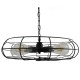 GloboStar® HELIX 01164 Vintage Industrial Κρεμαστό Φωτιστικό Οροφής Πολύφωτο Μαύρο Μεταλλικό Πλέγμα Φ46 x Y13cm