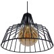 GloboStar® TERE 01165  Vintage Industrial Κρεμαστό Φωτιστικό Οροφής Μονόφωτο Μαύρο Μεταλλικό Πλέγμα Καμπάνα Φ30 x Y25cm