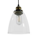GloboStar® WICKHAM 01168 Vintage Κρεμαστό Φωτιστικό Οροφής Μονόφωτο 1 x E27 Γυάλινο Καμπάνα Φ14 x Y23cm