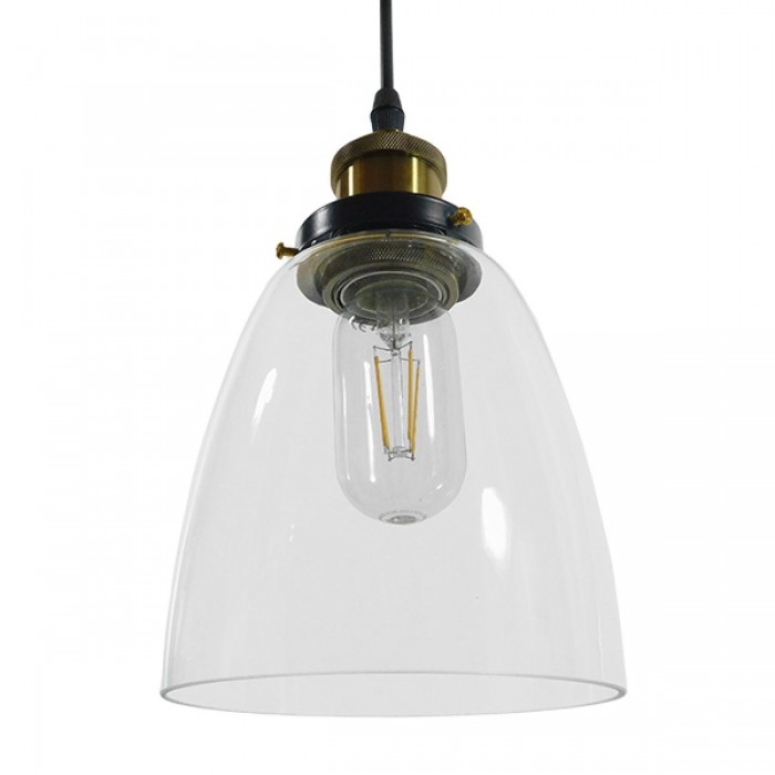 GloboStar® WICKHAM 01168 Vintage Κρεμαστό Φωτιστικό Οροφής Μονόφωτο 1 x E27 Γυάλινο Καμπάνα Φ14 x Y23cm GloboStar® WICKHAM 01168 Vintage Κρεμαστό Φωτιστικό Οροφής Μονόφωτο 1 x E27 Γυάλινο Καμπάνα Φ14 x Y23cm