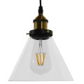 GloboStar® CONE 01169 Vintage Κρεμαστό Φωτιστικό Οροφής Μονόφωτο 1 x E27 Γυάλινο Καμπάνα Φ18 x Y20cm GloboStar® CONE 01169 Vintage Κρεμαστό Φωτιστικό Οροφής Μονόφωτο 1 x E27 Γυάλινο Καμπάνα Φ18 x Y20cm