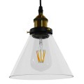 GloboStar® CONE 01169 Vintage Κρεμαστό Φωτιστικό Οροφής Μονόφωτο 1 x E27 Γυάλινο Καμπάνα Φ18 x Y20cm GloboStar® CONE 01169 Vintage Κρεμαστό Φωτιστικό Οροφής Μονόφωτο 1 x E27 Γυάλινο Καμπάνα Φ18 x Y20cm