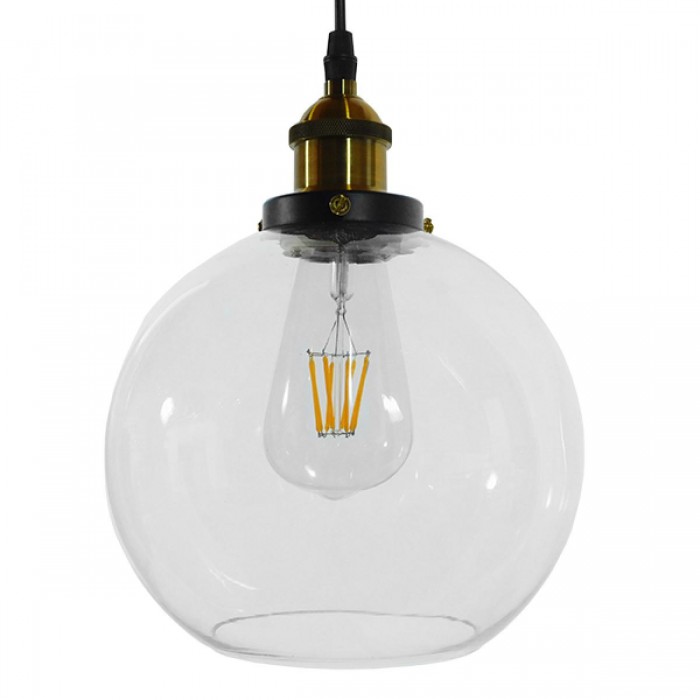 GloboStar® COLLINS 01170 Vintage Κρεμαστό Φωτιστικό Οροφής Μονόφωτο 1 x E27 Γυάλινο Καμπάνα Φ18 x Y25cm GloboStar® COLLINS 01170 Vintage Κρεμαστό Φωτιστικό Οροφής Μονόφωτο 1 x E27 Γυάλινο Καμπάνα Φ18 x Y25cm