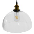 GloboStar® MONERA 01171 Vintage Κρεμαστό Φωτιστικό Οροφής Μονόφωτο 1 x E27 Γυάλινο Καμπάνα Φ30 x Y25cm