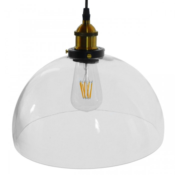 GloboStar® MONERA 01171 Vintage Κρεμαστό Φωτιστικό Οροφής Μονόφωτο 1 x E27 Γυάλινο Καμπάνα Φ30 x Y25cm GloboStar® MONERA 01171 Vintage Κρεμαστό Φωτιστικό Οροφής Μονόφωτο 1 x E27 Γυάλινο Καμπάνα Φ30 x Y25cm