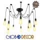 GloboStar® WIRED 01173 Vintage Φωτιστικό Οροφής Πολύφωτο Μαύρο GloboStar® WIRED 01173 Vintage Φωτιστικό Οροφής Πολύφωτο Μαύρο