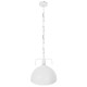 GloboStar® LARKIN 01174 Vintage Κρεμαστό Φωτιστικό Οροφής Μονόφωτο 1 x E27 Λευκό Μεταλλικό Καμπάνα Φ31 x Y30cm