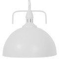 GloboStar® LARKIN 01174 Vintage Κρεμαστό Φωτιστικό Οροφής Μονόφωτο 1 x E27 Λευκό Μεταλλικό Καμπάνα Φ31 x Y30cm