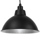GloboStar® LOUVE 01176 Vintage Industrial Κρεμαστό Φωτιστικό Οροφής Μονόφωτο Μαύρο Μεταλλικό Καμπάνα Φ39 x Y32cm