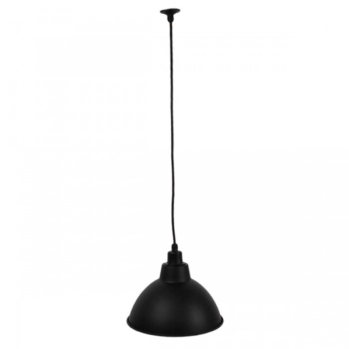 GloboStar® LOUVE 01176 Vintage Industrial Κρεμαστό Φωτιστικό Οροφής Μονόφωτο Μαύρο Μεταλλικό Καμπάνα Φ39 x Y32cm