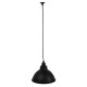 GloboStar® LOUVE 01176 Vintage Industrial Κρεμαστό Φωτιστικό Οροφής Μονόφωτο Μαύρο Μεταλλικό Καμπάνα Φ39 x Y32cm