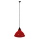 GloboStar® LOUVE 01177 Vintage Industrial Κρεμαστό Φωτιστικό Οροφής Μονόφωτο Κόκκινο Μεταλλικό Καμπάνα Φ39 x Y32cm