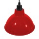 GloboStar® LOUVE 01177 Vintage Industrial Κρεμαστό Φωτιστικό Οροφής Μονόφωτο Κόκκινο Μεταλλικό Καμπάνα Φ39 x Y32cm