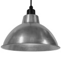 GloboStar® LOUVE 01178 Vintage Industrial Κρεμαστό Φωτιστικό Οροφής Μονόφωτο Ασημί Μεταλλικό Καμπάνα Φ39 x Y32cm