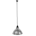 GloboStar® LOUVE 01178 Vintage Industrial Κρεμαστό Φωτιστικό Οροφής Μονόφωτο Ασημί Μεταλλικό Καμπάνα Φ39 x Y32cm