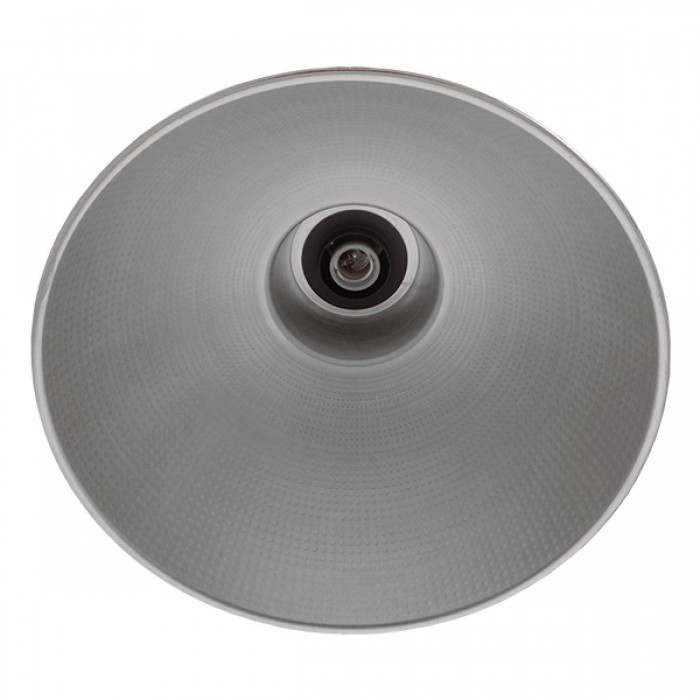 GloboStar® LOUVE 01178 Vintage Industrial Κρεμαστό Φωτιστικό Οροφής Μονόφωτο Ασημί Μεταλλικό Καμπάνα Φ39 x Y32cm