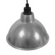 GloboStar® LOUVE 01178 Vintage Industrial Κρεμαστό Φωτιστικό Οροφής Μονόφωτο Ασημί Μεταλλικό Καμπάνα Φ39 x Y32cm