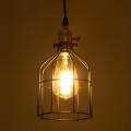 GloboStar® GALOT 01179 Vintage Industrial Κρεμαστό Φωτιστικό Οροφής Μονόφωτο 1 x E27 Μαύρο Μεταλλικό Πλέγμα Φ13.5 x Υ16cm