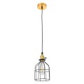 GloboStar® GALOT 01179 Vintage Industrial Κρεμαστό Φωτιστικό Οροφής Μονόφωτο 1 x E27 Μαύρο Μεταλλικό Πλέγμα Φ13.5 x Υ16cm