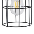 GloboStar® GALOT 01179 Vintage Industrial Κρεμαστό Φωτιστικό Οροφής Μονόφωτο 1 x E27 Μαύρο Μεταλλικό Πλέγμα Φ13.5 x Υ16cm