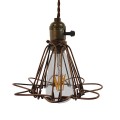 GloboStar® FLOWER IRON RUST 01180 Vintage Industrial Κρεμαστό Φωτιστικό Οροφής Μονόφωτο Καφέ Σκουριά Μεταλλικό Πλέγμα Φ10 x Y20cm