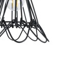 GloboStar® FLOWER IRON RUST 01181 Vintage Κρεμαστό Φωτιστικό Οροφής Μονόφωτο 1 x E27 AC220-240V IP20 - Φ10 x Υ20cm - Μαύρο Μεταλλικό Πλέγμα