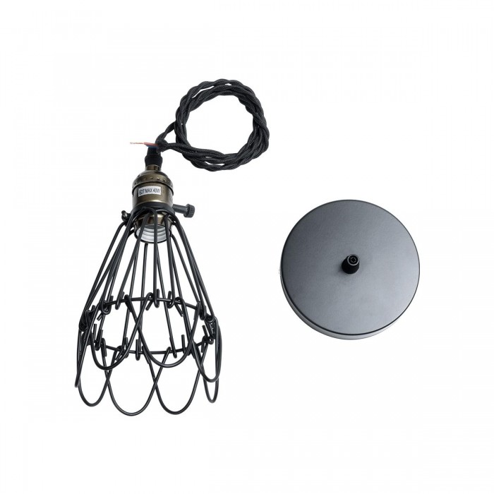 GloboStar® FLOWER IRON RUST 01181 Vintage Κρεμαστό Φωτιστικό Οροφής Μονόφωτο 1 x E27 AC220-240V IP20 - Φ10 x Υ20cm - Μαύρο Μεταλλικό Πλέγμα GloboStar® FLOWER IRON RUST 01181 Vintage Κρεμαστό Φωτιστικό Οροφής Μονόφωτο 1 x E27 AC220-240V IP20 - Φ10 x Υ20cm - Μαύρο Μεταλλικό Πλέγμα