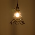 GloboStar® FLOWER IRON RUST 01181 Vintage Κρεμαστό Φωτιστικό Οροφής Μονόφωτο 1 x E27 AC220-240V IP20 - Φ10 x Υ20cm - Μαύρο Μεταλλικό Πλέγμα