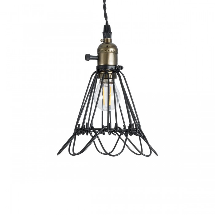 GloboStar® FLOWER IRON RUST 01181 Vintage Κρεμαστό Φωτιστικό Οροφής Μονόφωτο 1 x E27 AC220-240V IP20 - Φ10 x Υ20cm - Μαύρο Μεταλλικό Πλέγμα GloboStar® FLOWER IRON RUST 01181 Vintage Κρεμαστό Φωτιστικό Οροφής Μονόφωτο 1 x E27 AC220-240V IP20 - Φ10 x Υ20cm - Μαύρο Μεταλλικό Πλέγμα