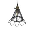 GloboStar® FLOWER IRON RUST 01181 Vintage Κρεμαστό Φωτιστικό Οροφής Μονόφωτο 1 x E27 AC220-240V IP20 - Φ10 x Υ20cm - Μαύρο Μεταλλικό Πλέγμα
