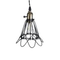 GloboStar® FLOWER IRON RUST 01181 Vintage Κρεμαστό Φωτιστικό Οροφής Μονόφωτο 1 x E27 AC220-240V IP20 - Φ10 x Υ20cm - Μαύρο Μεταλλικό Πλέγμα