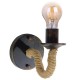 GloboStar® DAKER 01184 Vintage Φωτιστικό Τοίχου Απλίκα Μονόφωτο Μαύρο Μεταλλικό Με Μπεζ Σχοινί Μ21 x Π12 x Υ16cm GloboStar® DAKER 01184 Vintage Φωτιστικό Τοίχου Απλίκα Μονόφωτο Μαύρο Μεταλλικό Με Μπεζ Σχοινί Μ21 x Π12 x Υ16cm