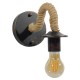 GloboStar® DAKER 01184 Vintage Φωτιστικό Τοίχου Απλίκα Μονόφωτο Μαύρο Μεταλλικό Με Μπεζ Σχοινί Μ21 x Π12 x Υ16cm GloboStar® DAKER 01184 Vintage Φωτιστικό Τοίχου Απλίκα Μονόφωτο Μαύρο Μεταλλικό Με Μπεζ Σχοινί Μ21 x Π12 x Υ16cm