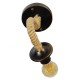 GloboStar® DAKER 01184 Vintage Φωτιστικό Τοίχου Απλίκα Μονόφωτο Μαύρο Μεταλλικό Με Μπεζ Σχοινί Μ21 x Π12 x Υ16cm GloboStar® DAKER 01184 Vintage Φωτιστικό Τοίχου Απλίκα Μονόφωτο Μαύρο Μεταλλικό Με Μπεζ Σχοινί Μ21 x Π12 x Υ16cm