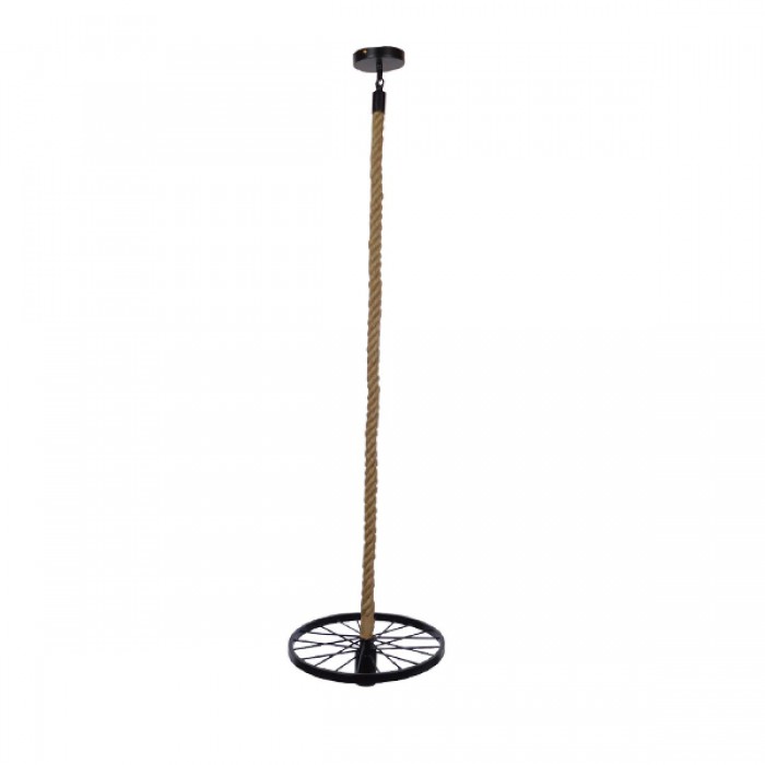 GloboStar® VELO 01185 Vintage Industrial Κρεμαστό Φωτιστικό Οροφής Μονόφωτο 1 x E27 Μαύρο Μεταλλικό Πλέγμα με Μπεζ Σχοινί Φ30 x Y16cm GloboStar® VELO 01185 Vintage Industrial Κρεμαστό Φωτιστικό Οροφής Μονόφωτο 1 x E27 Μαύρο Μεταλλικό Πλέγμα με Μπεζ Σχοινί Φ30 x Y16cm