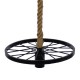 GloboStar® VELO 01185 Vintage Industrial Κρεμαστό Φωτιστικό Οροφής Μονόφωτο 1 x E27 Μαύρο Μεταλλικό Πλέγμα με Μπεζ Σχοινί Φ30 x Y16cm GloboStar® VELO 01185 Vintage Industrial Κρεμαστό Φωτιστικό Οροφής Μονόφωτο 1 x E27 Μαύρο Μεταλλικό Πλέγμα με Μπεζ Σχοινί Φ30 x Y16cm