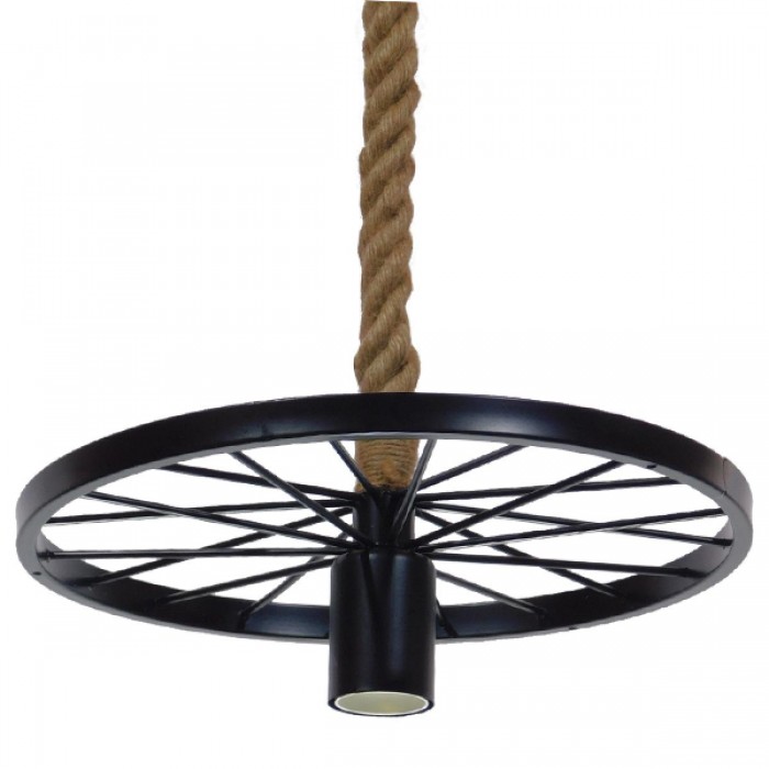 GloboStar® VELO 01185 Vintage Industrial Κρεμαστό Φωτιστικό Οροφής Μονόφωτο 1 x E27 Μαύρο Μεταλλικό Πλέγμα με Μπεζ Σχοινί Φ30 x Y16cm GloboStar® VELO 01185 Vintage Industrial Κρεμαστό Φωτιστικό Οροφής Μονόφωτο 1 x E27 Μαύρο Μεταλλικό Πλέγμα με Μπεζ Σχοινί Φ30 x Y16cm