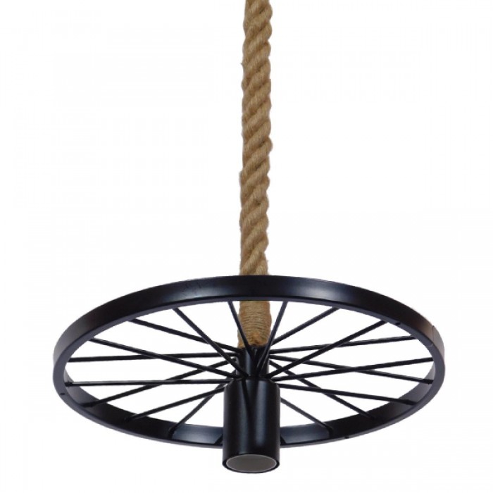 GloboStar® VELO 01185 Vintage Industrial Κρεμαστό Φωτιστικό Οροφής Μονόφωτο 1 x E27 Μαύρο Μεταλλικό Πλέγμα με Μπεζ Σχοινί Φ30 x Y16cm GloboStar® VELO 01185 Vintage Industrial Κρεμαστό Φωτιστικό Οροφής Μονόφωτο 1 x E27 Μαύρο Μεταλλικό Πλέγμα με Μπεζ Σχοινί Φ30 x Y16cm