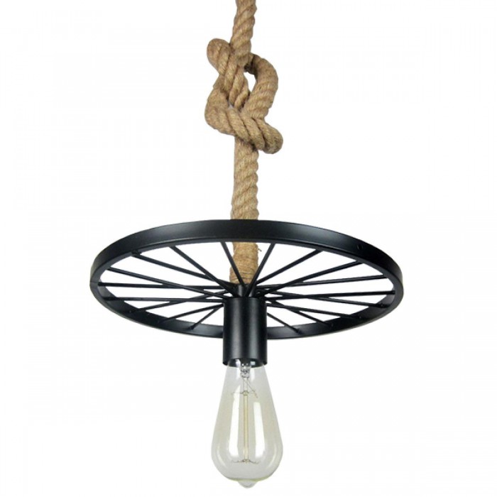 GloboStar® VELO 01185 Vintage Industrial Κρεμαστό Φωτιστικό Οροφής Μονόφωτο 1 x E27 Μαύρο Μεταλλικό Πλέγμα με Μπεζ Σχοινί Φ30 x Y16cm GloboStar® VELO 01185 Vintage Industrial Κρεμαστό Φωτιστικό Οροφής Μονόφωτο 1 x E27 Μαύρο Μεταλλικό Πλέγμα με Μπεζ Σχοινί Φ30 x Y16cm