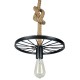 GloboStar® VELO 01185 Vintage Industrial Κρεμαστό Φωτιστικό Οροφής Μονόφωτο 1 x E27 Μαύρο Μεταλλικό Πλέγμα με Μπεζ Σχοινί Φ30 x Y16cm GloboStar® VELO 01185 Vintage Industrial Κρεμαστό Φωτιστικό Οροφής Μονόφωτο 1 x E27 Μαύρο Μεταλλικό Πλέγμα με Μπεζ Σχοινί Φ30 x Y16cm