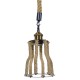 GloboStar® LANTERN 01186 Vintage Industrial Κρεμαστό Φωτιστικό Οροφής Μονόφωτο 1 x E27 Μαύρο Μεταλλικό με Μπεζ Σχοινί Φ15 x Y24cm