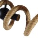 GloboStar® SPIRAL 01188 Vintage Industrial Φωτιστικό Οροφής Δίφωτο Μαύρο Μεταλλικό με Μπεζ Σχοινί Μ75 x Π20 x Υ24cm