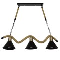 GloboStar® TYMEN 01189 Vintage Φωτιστικό Οροφής Τρίφωτο 3 x E27 Μαύρο Μεταλλικό Καμπάνα με Μπεζ Σχοινί Μ86 x Π22 x Υ23cm
