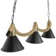 GloboStar® TYMEN 01189 Vintage Φωτιστικό Οροφής Τρίφωτο 3 x E27 Μαύρο Μεταλλικό Καμπάνα με Μπεζ Σχοινί Μ86 x Π22 x Υ23cm GloboStar® TYMEN 01189 Vintage Φωτιστικό Οροφής Τρίφωτο 3 x E27 Μαύρο Μεταλλικό Καμπάνα με Μπεζ Σχοινί Μ86 x Π22 x Υ23cm