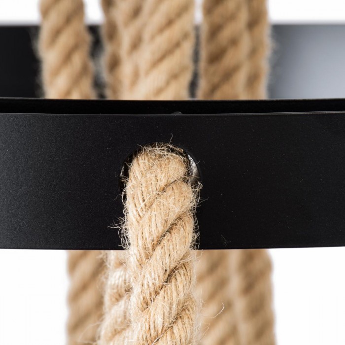 GloboStar® HELLET 01193 Vintage Industrial Κρεμαστό Φωτιστικό Οροφής Πολύφωτο 6 x E27 Μαύρο Μεταλλικό Πλέγμα με Μπεζ Σχοινί Φ72 x Y80cm GloboStar® HELLET 01193 Vintage Industrial Κρεμαστό Φωτιστικό Οροφής Πολύφωτο 6 x E27 Μαύρο Μεταλλικό Πλέγμα με Μπεζ Σχοινί Φ72 x Y80cm